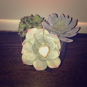 Rose quartz long gold necklace